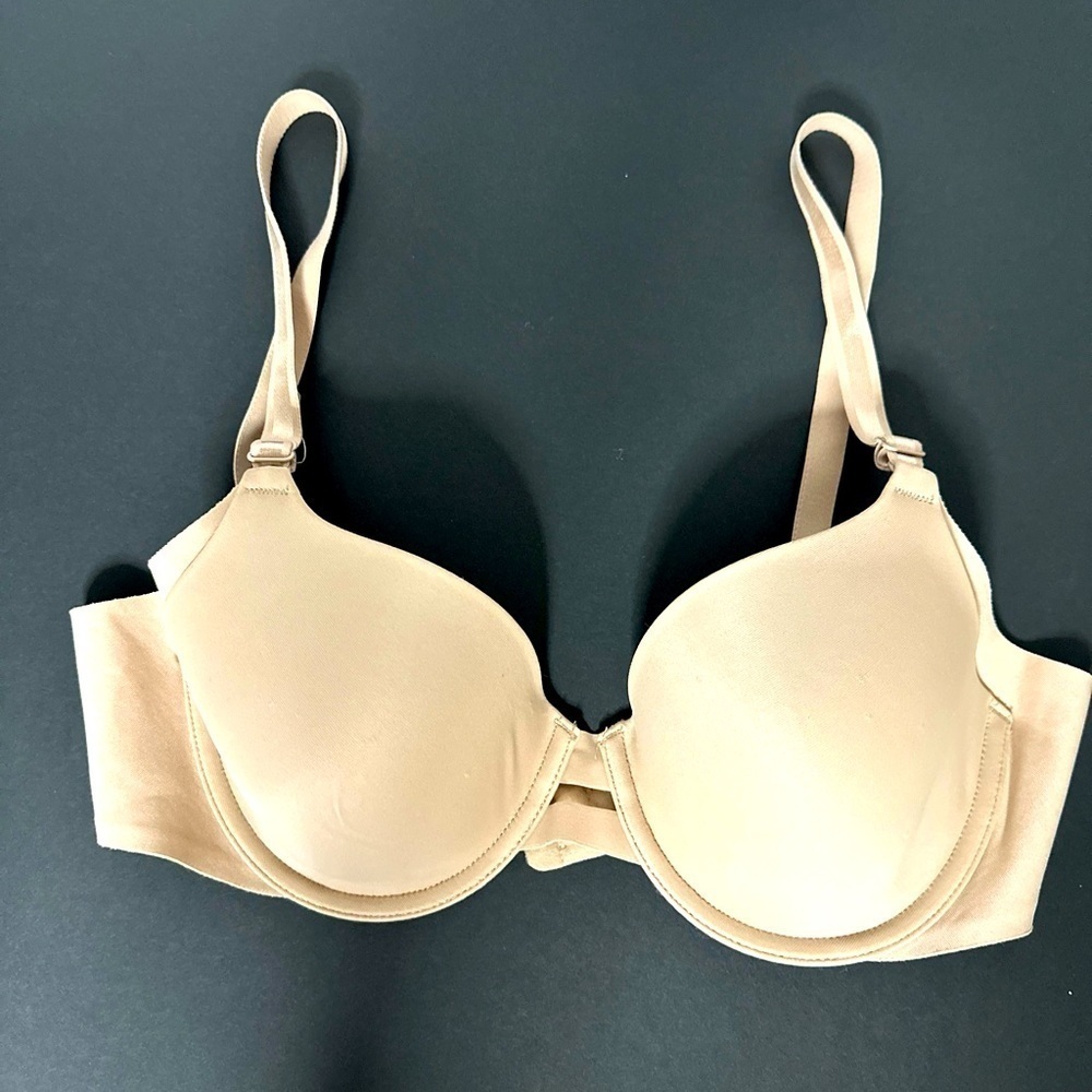 Warners 1356 Bra 34B No Side Effect Underarm Smooth Contour Underwire Beige EUC